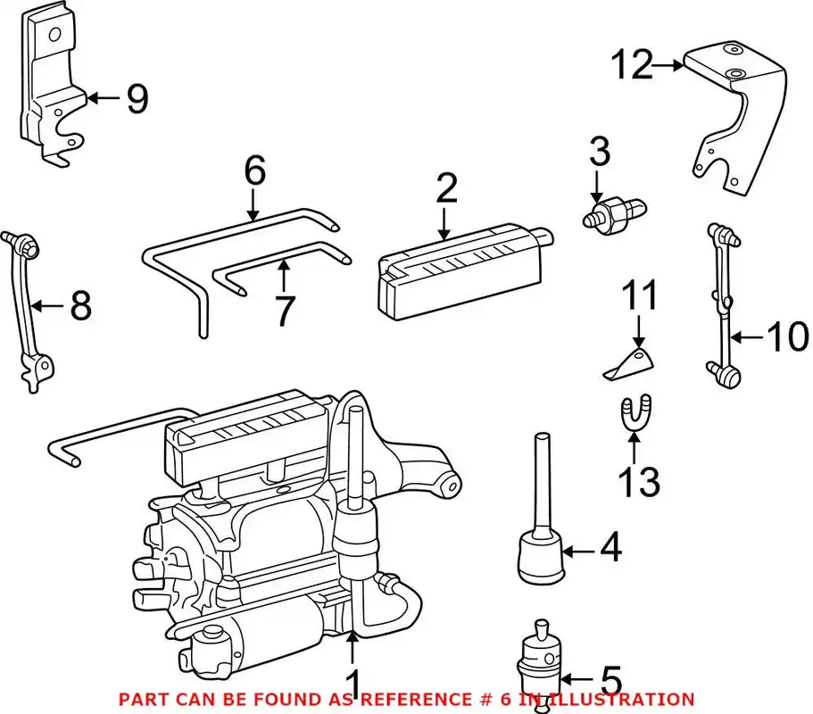 Top Pick Genuine Mercedes-Benz 2203270845 - Air Suspension Compressor Line (Rear Forward)
