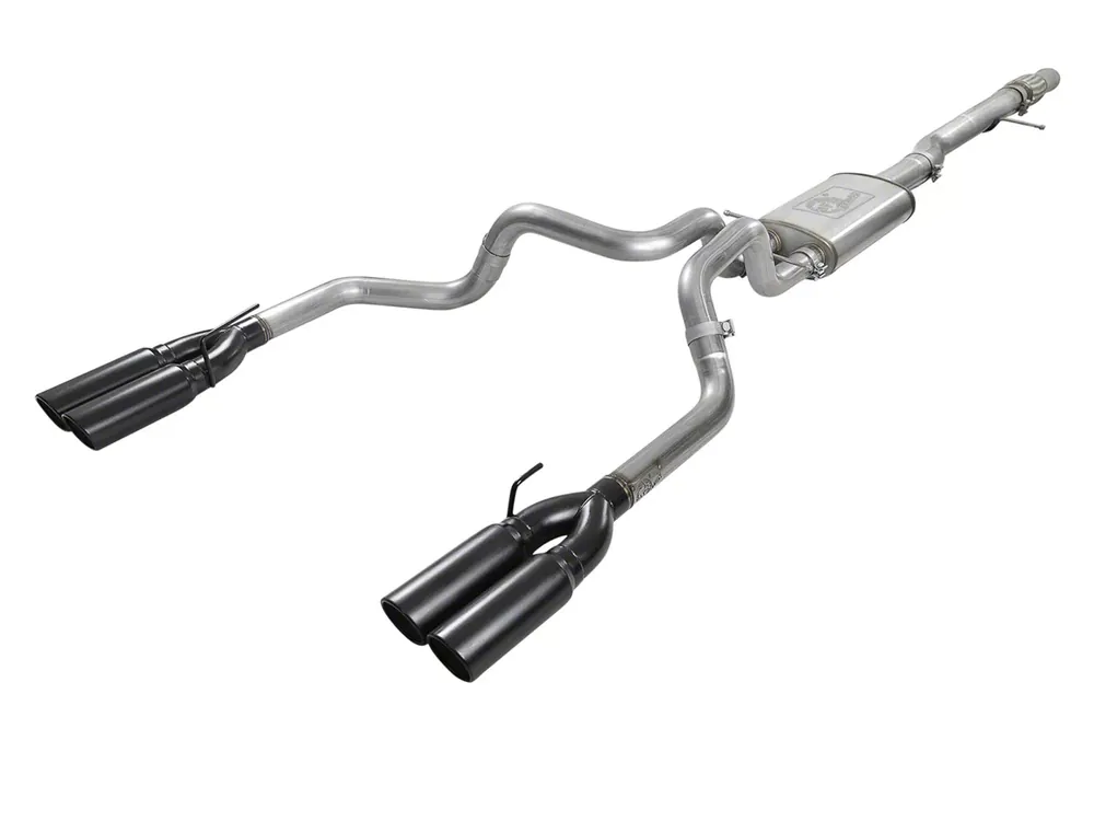 Markdown AFE Throtl Vulcan Series 4-3in 304SS Exhaust Cat-Back w/ Blk Tips - 49-34102-B 49-34102-B